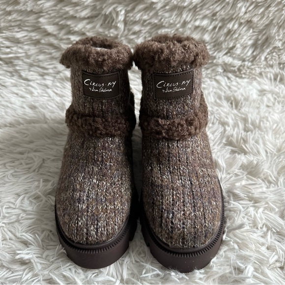 Circus NY By Sam Edelman Clare Faux Fur Lined Bootie Brown New In Box Size 8 - Picture 2 of 10
